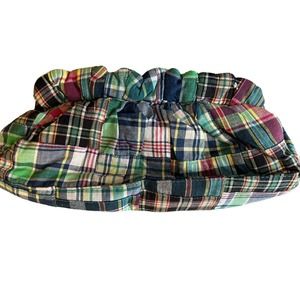 Preppy Madras plaid patchwork clutch purse